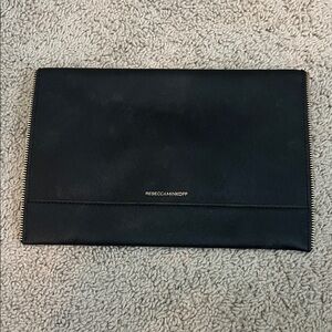 Rebecca Minkoff Black clutch with Gold zipper accents